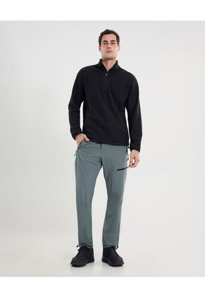 Buzo Half Zipper Polar  Para Hombre Negro Atmos