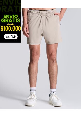 Bermuda Para Hombre Deportiva Largo Color Beige Marca Atmos #32100083 Atmos