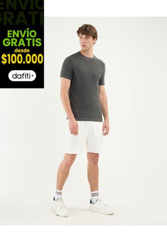 Bermuda Texturizada  Para Hombre Marfil Atmos Atmos
