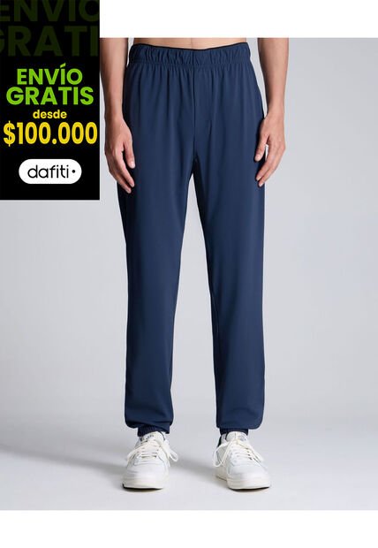 Pantalón Training Básico Tipo Jogger  Para Hombre Azul Atmos