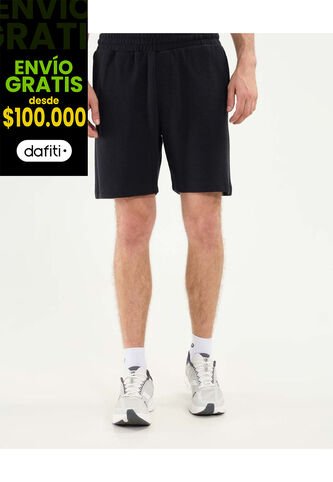 Bermuda Texturizada  Para Hombre Negro Atmos Atmos