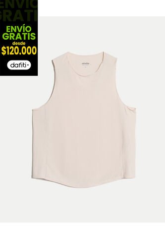 Camiseta  Para Mujer Manga Sisa Cuello Redondo Color Beige Marca Atmos #31090350 Atmos