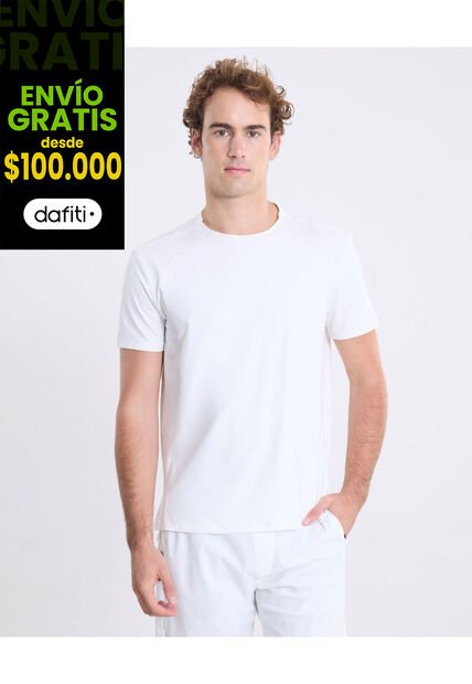 Camiseta Corte Láser Regular Fit  Para Hombre Blanco Atmos