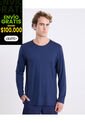 Camiseta Manga Larga Bonding Activo  Para Hombre Azul Atmos de Atmos