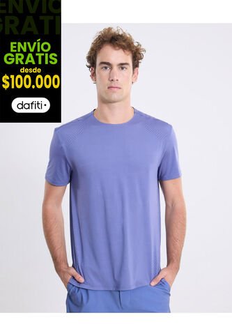 Camiseta Corte Láser Regular Fit  Para Hombre Azul Atmos Atmos