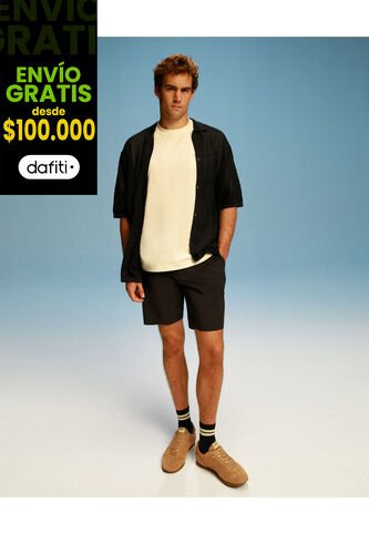 Polo Tejida Cuello Clásico  Para Hombre Azul Atmos Atmos