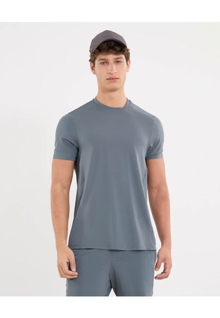 Camiseta Deportiva Manga Corta Regular Fit  Para Hombre Gris Atmos