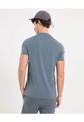 Camiseta Deportiva Manga Corta Regular Fit  Para Hombre Gris Atmos