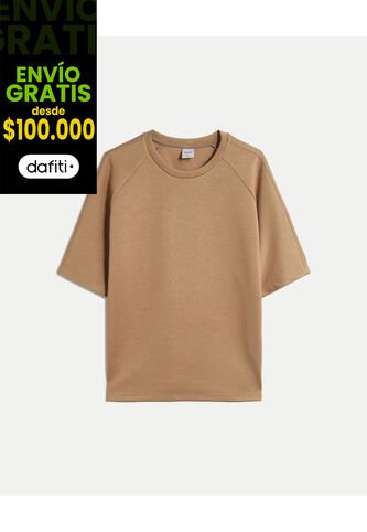 Camiseta Amplia Manga Ranglan Plush  Para Hombre Café Atmos Atmos