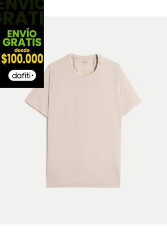 Camiseta Regular Fit Corte Angular  Para Hombre Café Atmos Atmos