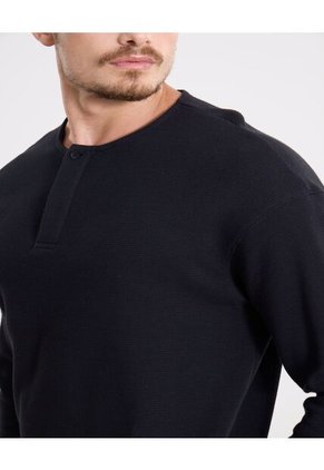 Camiseta  Para Hombre Manga Larga Cuello Redondo Color Negro Marca Atmos #32090254