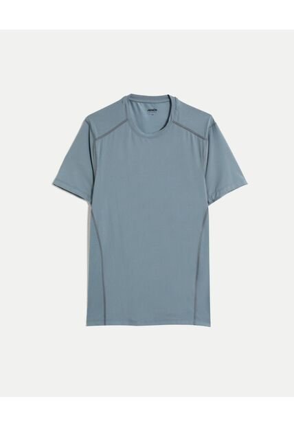 Camiseta Deportiva Manga Corta Regular Fit  Para Hombre Azul Atmos
