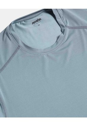 Camiseta Deportiva Manga Corta Regular Fit  Para Hombre Azul Atmos