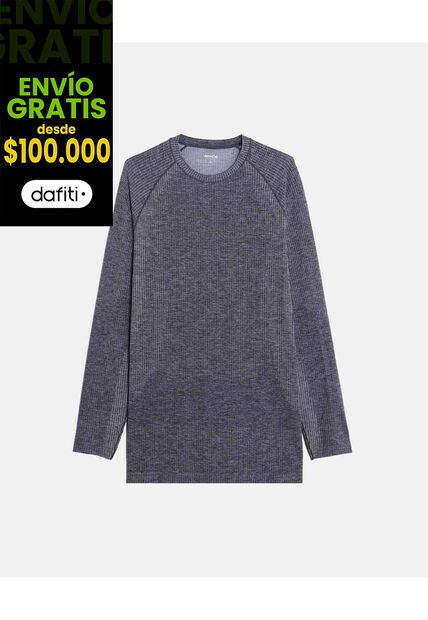 Camiseta  Para Hombre Manga Larga Cuello Redondo Color Negro Marca Atmos #32090288