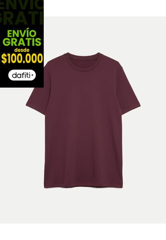 Camiseta  Para Hombre Manga Corta Cuello Redondo Color Vino Marca Atmos #32090275 Atmos