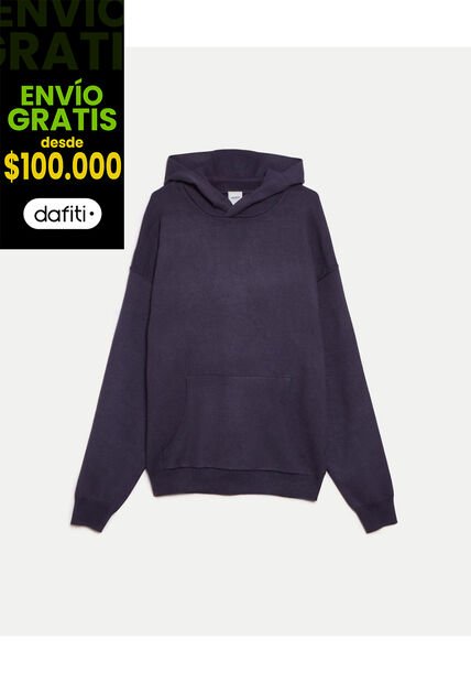 Buzo Tejido Con Capota  Para Hombre Azul Atmos