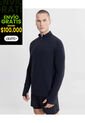 Buzo Cuello Alto Half Zipper Con Bolsillos  Para Hombre Negro Atmos de Atmos