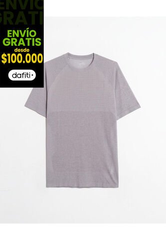 Camiseta Seamless Cuello Redondo  Para Hombre Gris Atmos Atmos