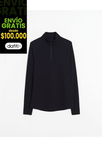 Buzo Ajustado Cuello Alto Training  Para Hombre Negro Atmos Atmos