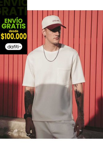 Camiseta Relaxed Fit Con Bolsillo  Para Hombre Blanco Atmos Atmos