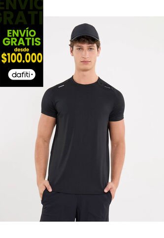 Camiseta Deportiva Texturizada  Para Hombre Negro Atmos Atmos