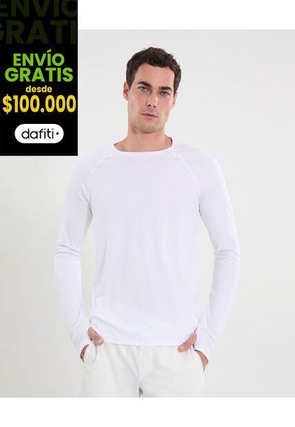 Camiseta Deportiva Manga Con Ojal  Para Hombre Blanco Atmos