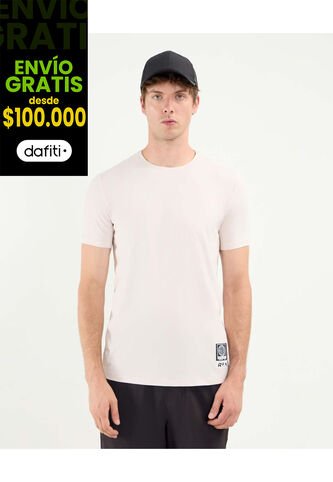 Camiseta Deportiva Estampada  Para Hombre Beige Atmos Atmos