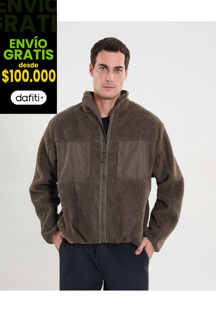Chaqueta Ovejera  Para Hombre Café Atmos