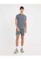 Camiseta Deportiva Manga Corta Regular Fit  Para Hombre Gris Atmos de Atmos