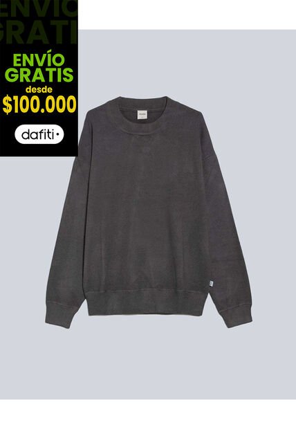 Saco Tejido Cuello Redondo  Para Hombre Negro Atmos