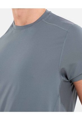 Camiseta Deportiva Manga Corta Regular Fit  Para Hombre Gris Atmos