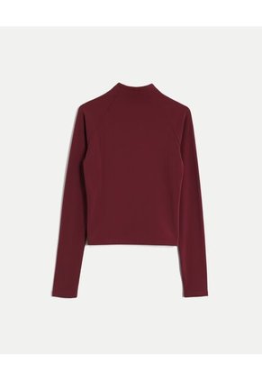 Buzo Ajustado Cuello Alto Training Aerius Skin Para Mujer  Deportiva  Color Vino Marca Atmos