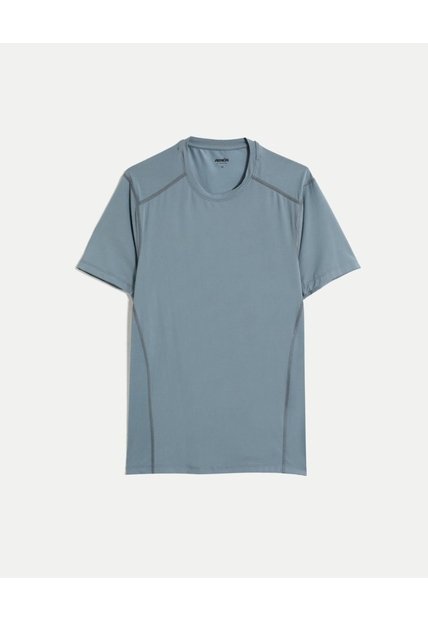 Camiseta Deportiva Manga Corta Regular Fit  Para Hombre Azul Atmos