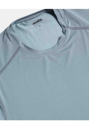 Camiseta Deportiva Manga Corta Regular Fit  Para Hombre Azul Atmos