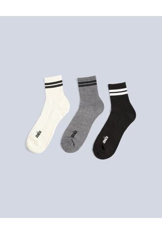 Pack X3 Medias Caña Media En Algodón X3 Para Hombre Crema Atmos Atmos