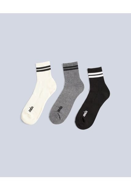 Pack X3 Medias Caña Media En Algodón X3 Para Hombre Crema Atmos
