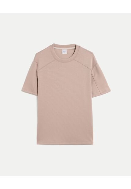 Camiseta Para Hombre Manga Corta Cuello Redondo Color Mocca Marca Atmos #32090250