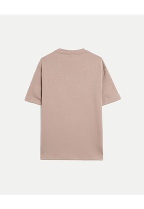 Camiseta Para Hombre Manga Corta Cuello Redondo Color Mocca Marca Atmos #32090250