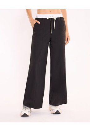 Pantalón Amplio Alotech Con Pretina Para Mujer Negro Atmos