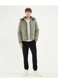 Chaqueta Puffer Capota Desmontable  Para Hombre Verde Atmos de Atmos