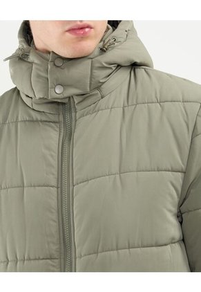 Chaqueta Puffer Capota Desmontable  Para Hombre Verde Atmos
