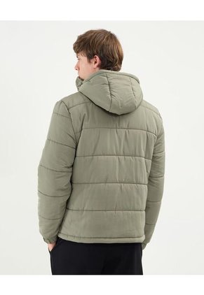 Chaqueta Puffer Capota Desmontable  Para Hombre Verde Atmos