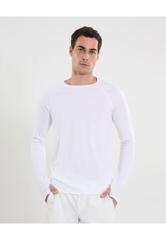 Camiseta Deportiva Manga Con Ojal  Para Hombre Blanco Atmos Atmos
