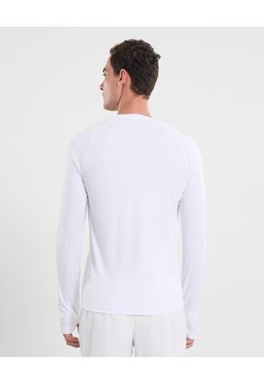 Camiseta Deportiva Manga Con Ojal  Para Hombre Blanco Atmos