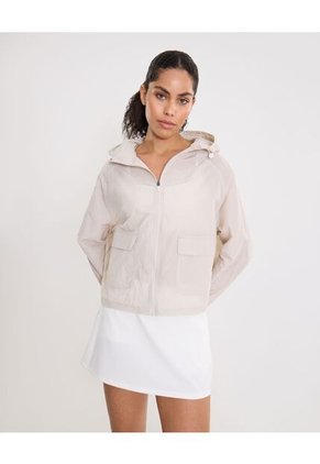 Chaqueta Rompevientos Con Capota Y Bolsillos Para Mujer Mocca Atmos