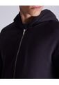 Buzo Hoodie Full Zipper  Para Hombre Negro Atmos de Atmos