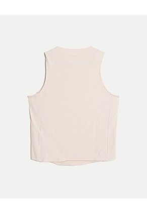 Camiseta  Para Mujer Manga Sisa Cuello Redondo Color Beige Marca Atmos #31090350