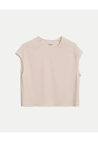 Camiseta  Para Mujer Manga Corta Cuello Redondo Color Beige Marca Atmos #31090342 Atmos