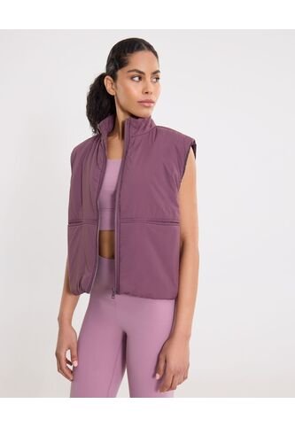 Chaleco Para Mujer Acolchado Color Morado Marca Atmos #31250008 Atmos