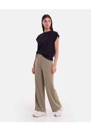 Pantalón Amplio Plush  Para Mujer Verde Atmos